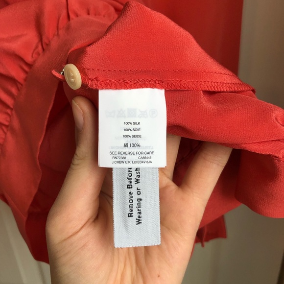 NWT Madewell silk wrap top in CORAL - Picture 5 of 5